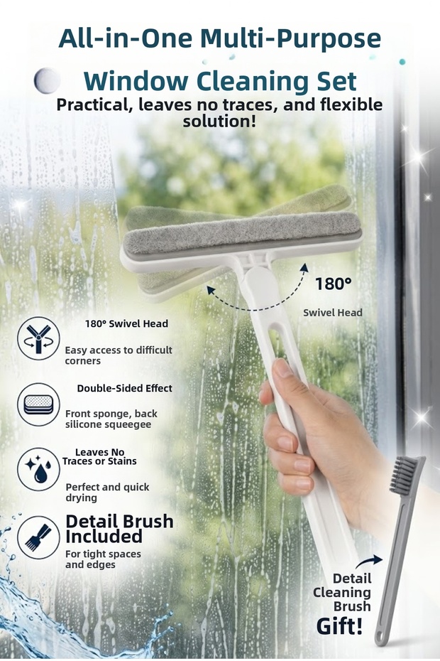 Double-Sided Camsil Anti-Scratch Sponge, Silicone Glass Scraper Brush, Gift