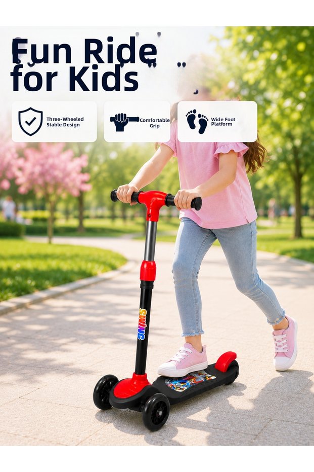 Children's Scooter 3-Wheel Balance Assisted Children's Scooter with Adjustable Handlebars
