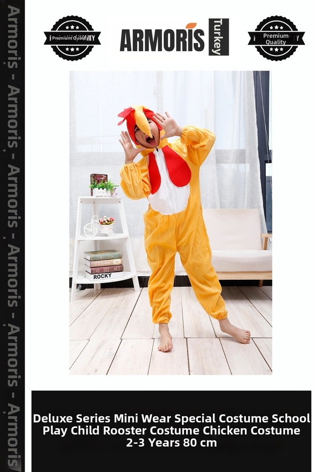 Delux Series Tiny Clothing Special Clothing School Show Children's Rooster Costume - Chicken Costume 2-3 Years 80 cm