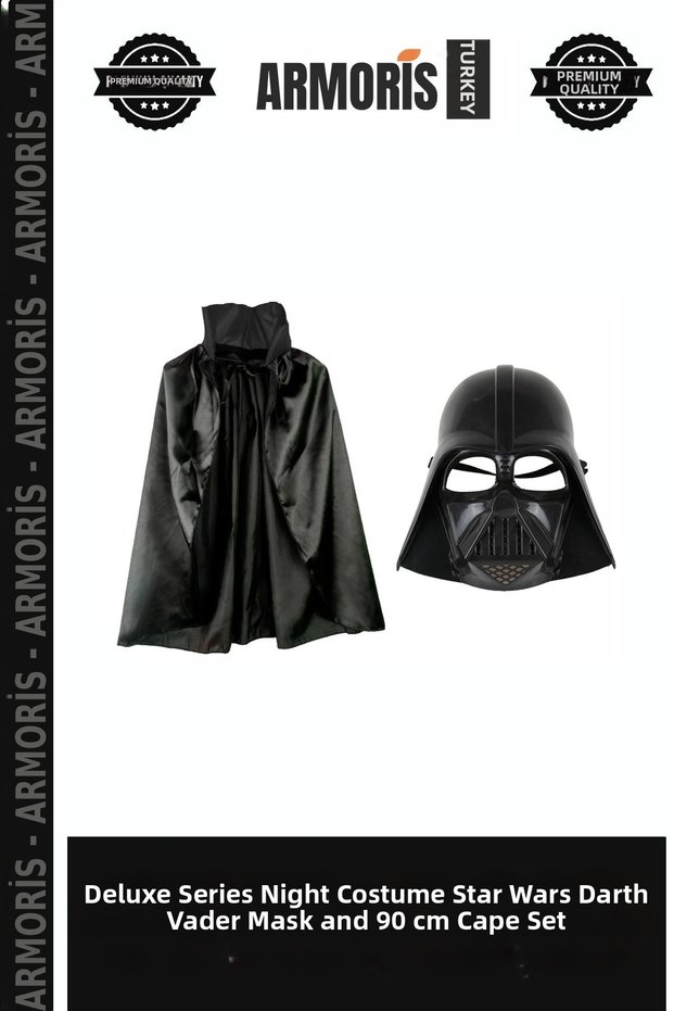Delux Series Night Costume Movie Character Star Wars Darth Vader Mask and 90 cm Cape Set