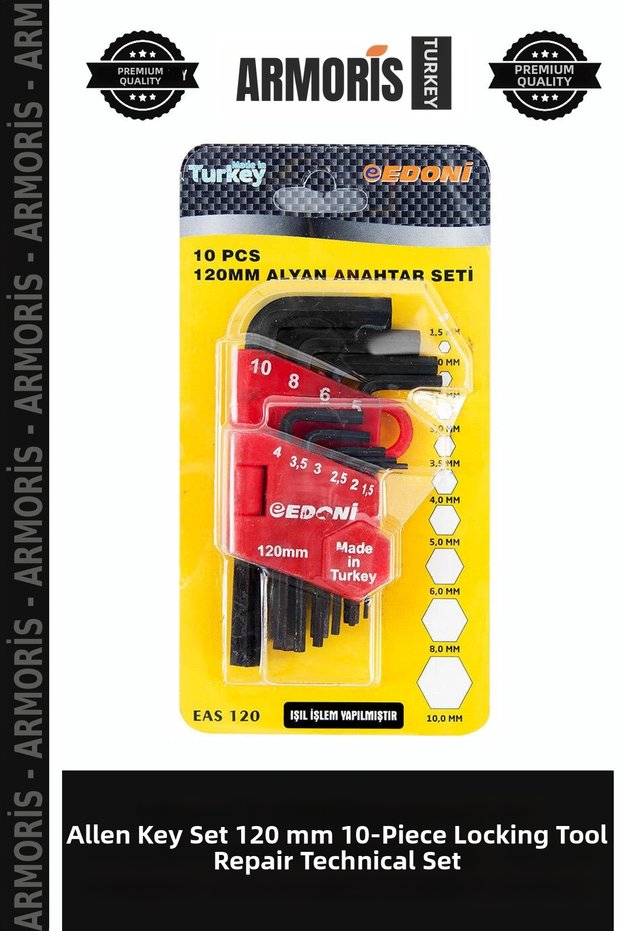 Alyanseti Allen Key Set 120 mm 10 Piece Interlocking Tool Device Repair Technical Set