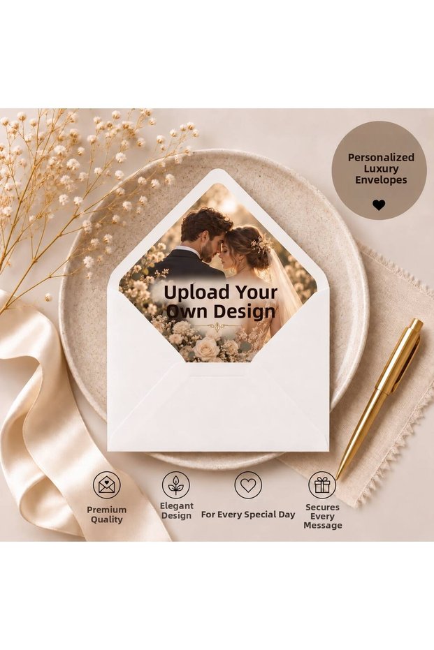 Handmade Luxury Greeting Card Large Capacity Envelope 50Pcs with Photo Printing and Writing