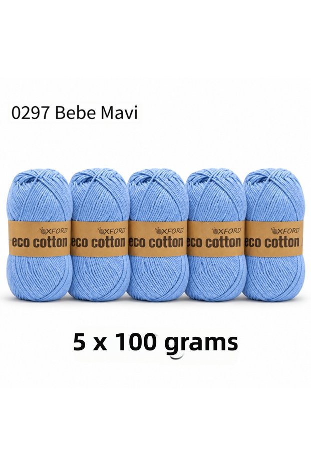 5 Pack Eco Cotton 100Gr-200M No:0297 Baby Blue