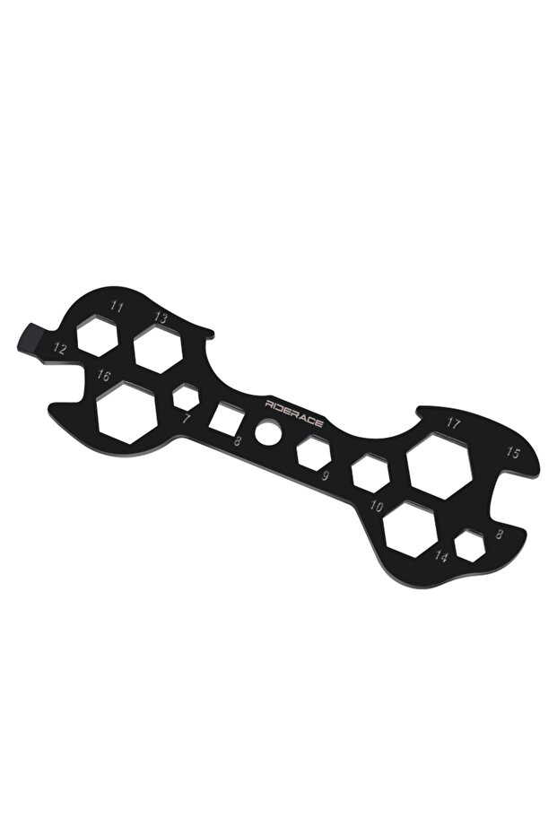 black Bike Wrench 8-17mm Hex Multihole Flat Wrench 14 In 1 Portable Bicycle Repair Hand Tools Multif