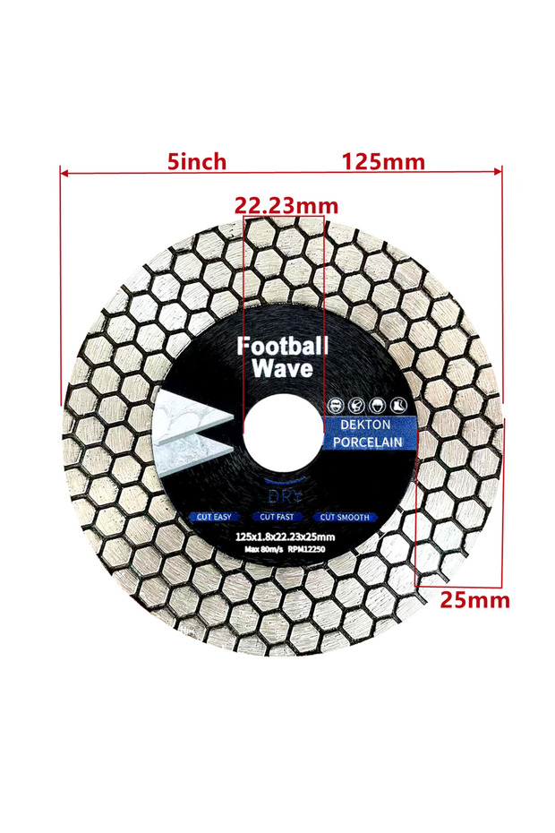 1Pcs 125mm 115/125MM Tile Diamond Saw Discs Hexgonal Cutting and Grinding Blade Wide Application Chi