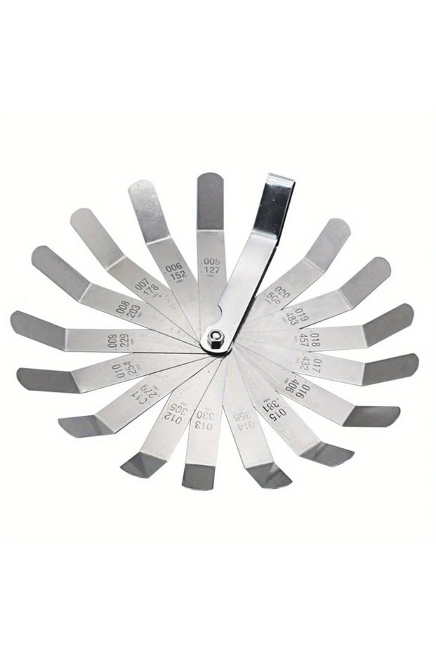 1 Set 16 Blades Feeler Gauge Metric 0.127-0.508mm Gap Filler Gauge Measurement Tool for Engine Valve