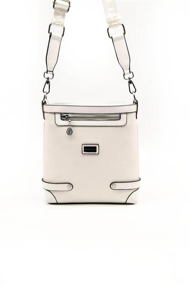 White - White Honeycomb Women's Crossbody Bag Sp1120