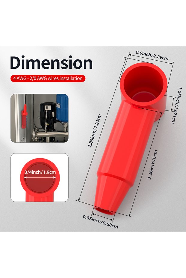 4 AWG-2 0 AWG 10PCS Battery Terminal Cover Silicone Boot Fit for 10 AWG - 4 AWG & 4 AWG - 2/0 AWG Wi