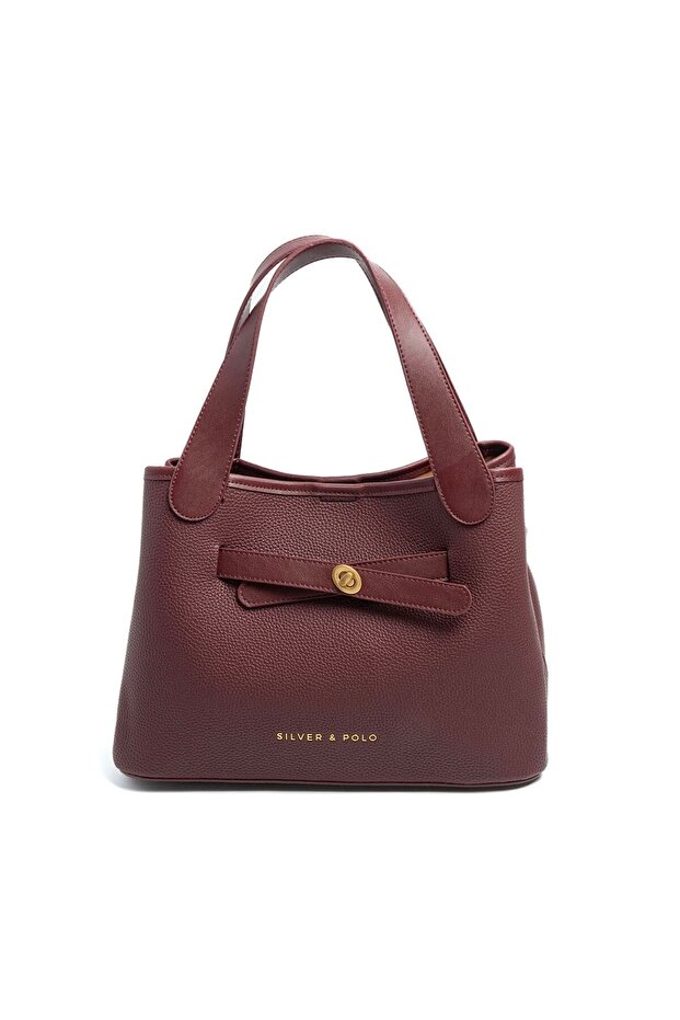 Burgundy - Burgundy Mini Rolax Women's Shoulder Bag Sp1240