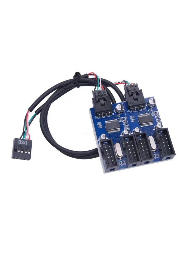 0.3m 1 to 4 9Pin USB Splitter Motherboard USB Female Interface Header Splitter 1 to 2 Extension Cabl