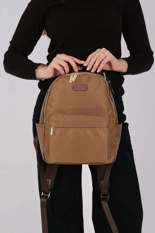 Tütün - Brown Satin Women's Backpack Sp1206