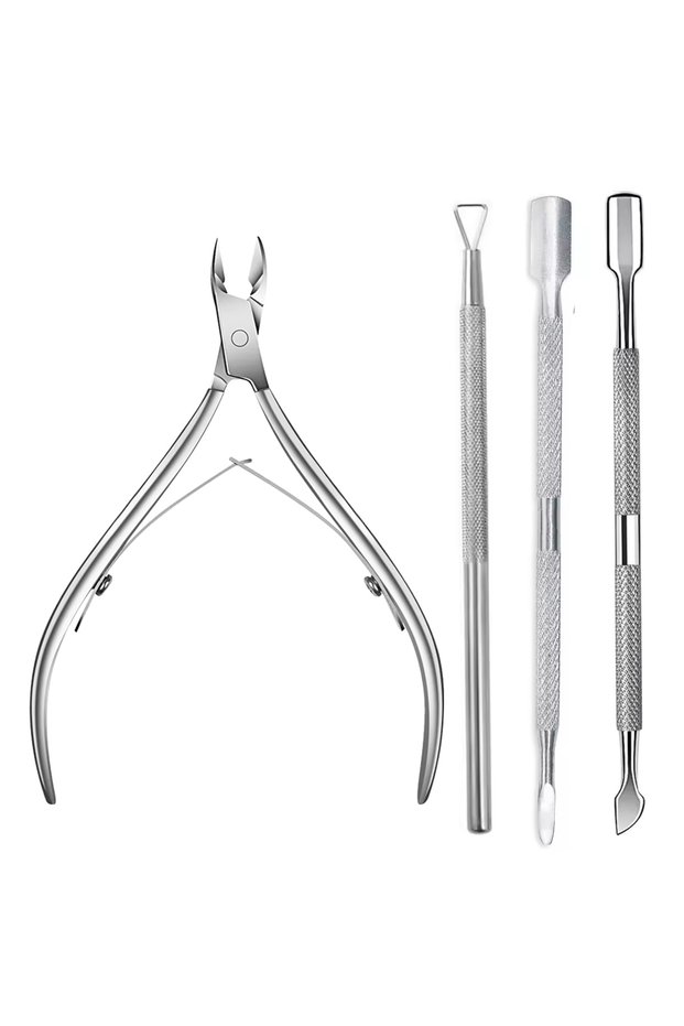 Set-4Pcs LINMANDA Cuticle Trimmer with Cuticle Pusher Nail Cuticle Nipper Professional Manicure Tool