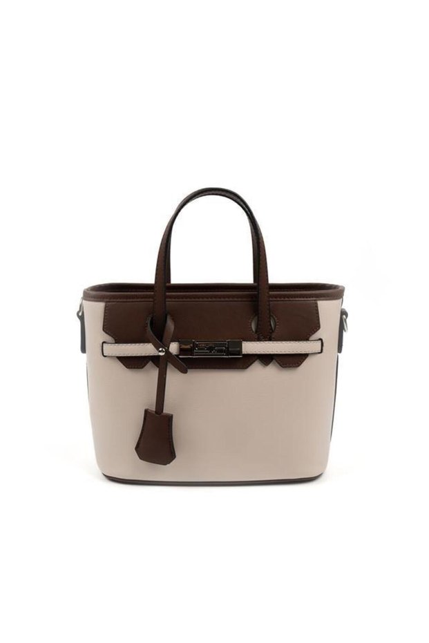 Beige - Brown Plain Women's Handbag Sp1185