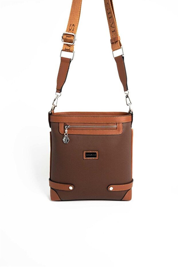 Brown - Tan Honeycomb Women's Crossbody Bag Sp1120