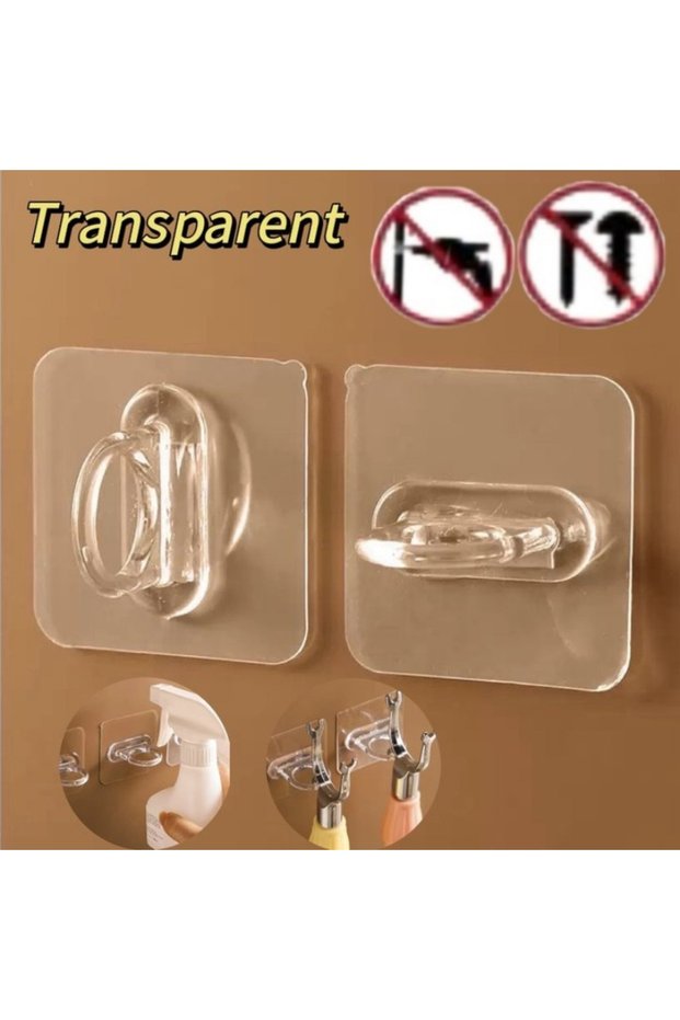20pcs Transparent Circular Hooks Multifunctional Strong Transparent Circular Adhesive Hooks Shower G