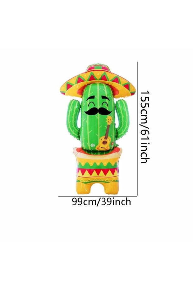 As Picture 1pcs Mexican Cactus Tree Shaped Aluminum Film Balloon Carnival Party Fiesta Fiesta Alphab