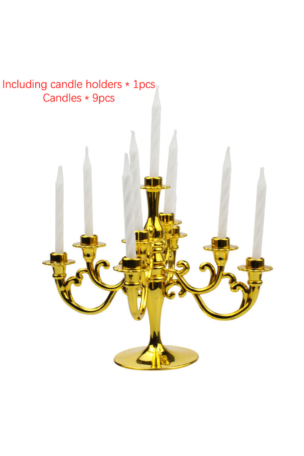 Gold Ins Style Retro European Luxury Cake Decoration Candlestick Baking Birthday Party Wedding Small