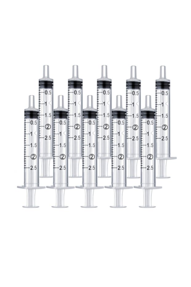 A0127-2.5ml x10pcs Wholesaale 1ml-10ml 10-20Pcs Plastic Reusable Nutrient Syringe Hydroponics l Me