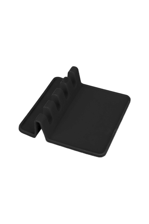 1pc Black 1pc Heat-Resistant Silicone Utensil Holder with Drip Pad - Perfect for Stove Spoons, Tongs