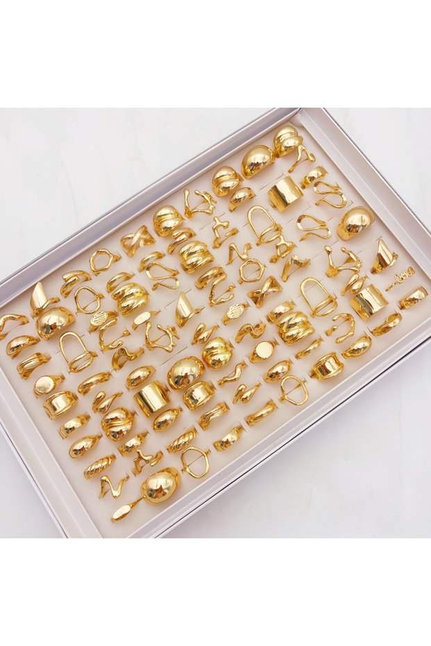 resizable 10Pieces Style Four 10/20/30Pieces Fashion Flowers Geometric Irregular Line Open Ring Set
