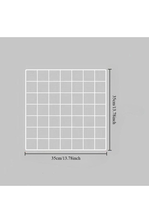 White Grid Heavy-duty Foldable Iron Mesh Display Rack for Kindergarten Artwork -Multi-functional Des
