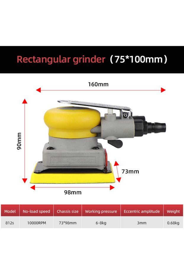812 HIFESON Grindering Machine Car Air Sander Polisher With 20Pcs Sandpaper Pneumatic Cars Polishing