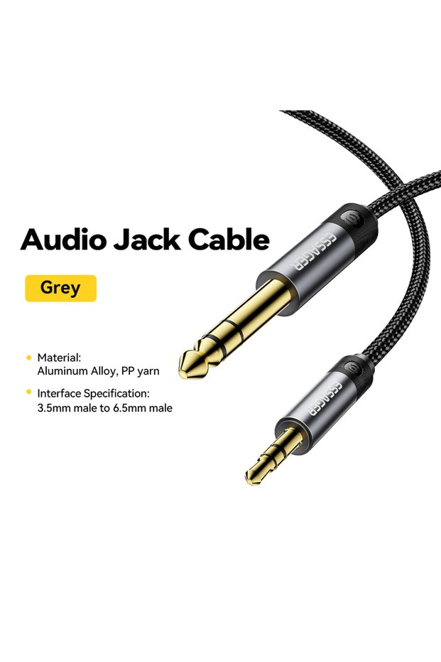 1.2m Dark Gray 3.5mm To 6.5mm Audio Jack Cable For Computer Laptop Headsets Sound Ca