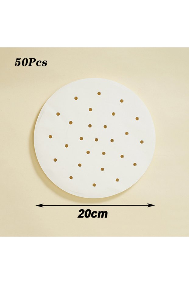 20cm 50PCS 50pcs Bamboo Steamer Papers Disposable Non-Stick Steamer Mat Oil Paper Air Fryer Oven Kit