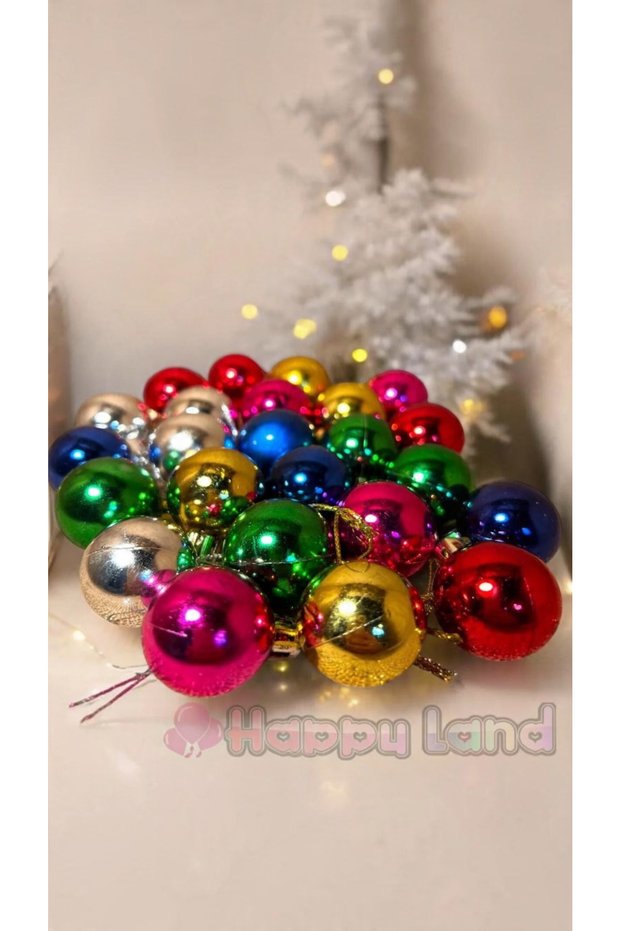Christmas Tree Decoration 6 Cm Colorful 12 Pieces Mixed Color Cute Balls