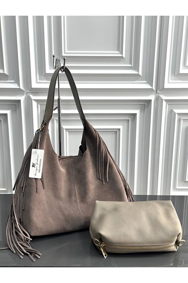 Tassel Bag Genuine Suede Leather Women's Shoulder Bag