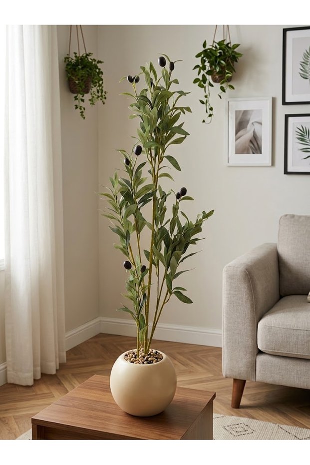 Artificial Tree Simulation Artificial Olive Tree 85cm with Stand, Beige