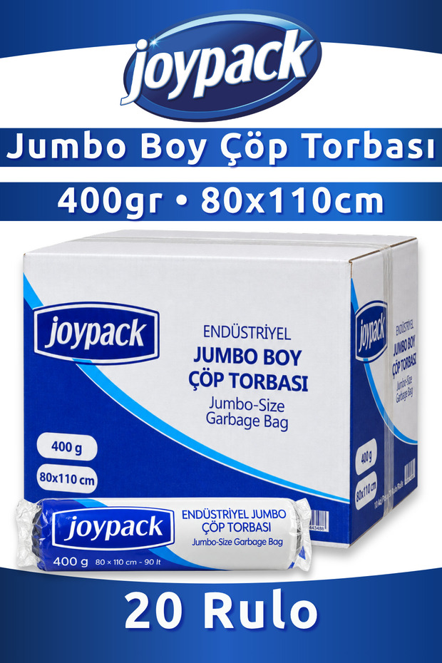 Industrial Jumbo Garbage Bag Roll Head 10 Pieces, 20 Rolls - 400Gr 80X110 cm 90 Lt