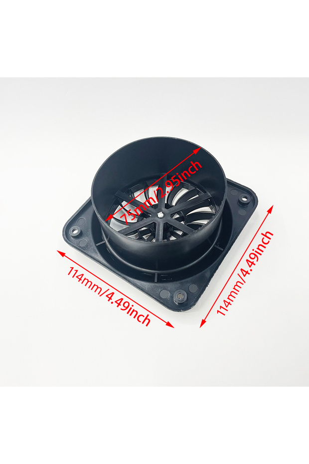75mm-XZFK 60/75/90mm Diesel Heater Conditioner Duct Warm Air Vent Outlet with Fan Black for Webasto