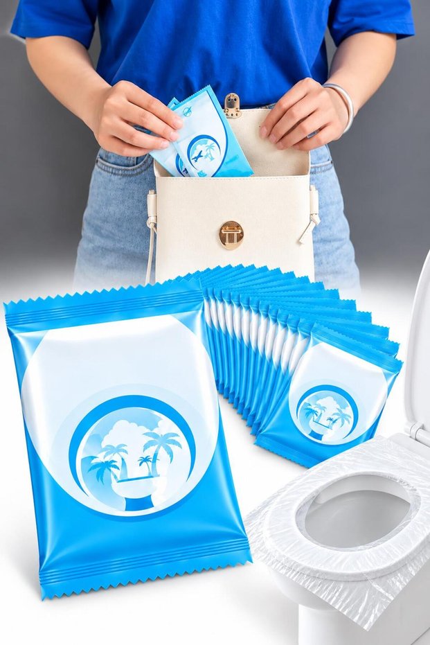 50Pcs Disposable Toilet Seat Cover Disposable Transparent Toilet Seat Cover Case