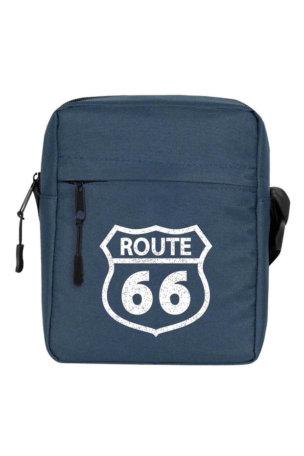 Route66 Logo Shoulder Bag Navy Blue Color