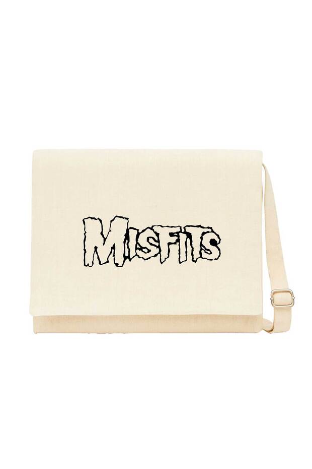 Misfits Logo Black Cream Canvas Messenger Bag