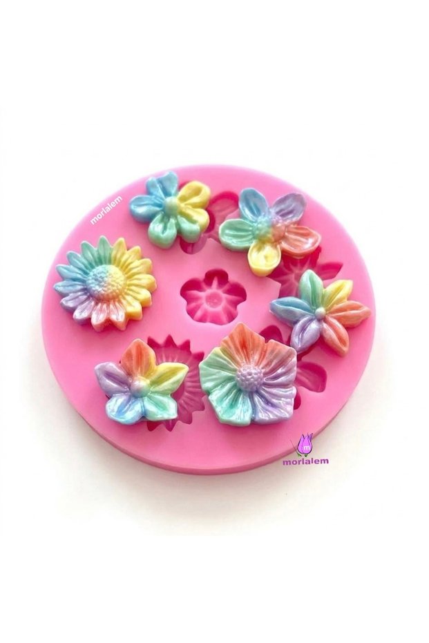 6 Different Mini Flowers in One Mold, Set of 6 Flowers Silicone Mold K-1646, Polyester Epoxy Stone Powder Candle Plaster Mold