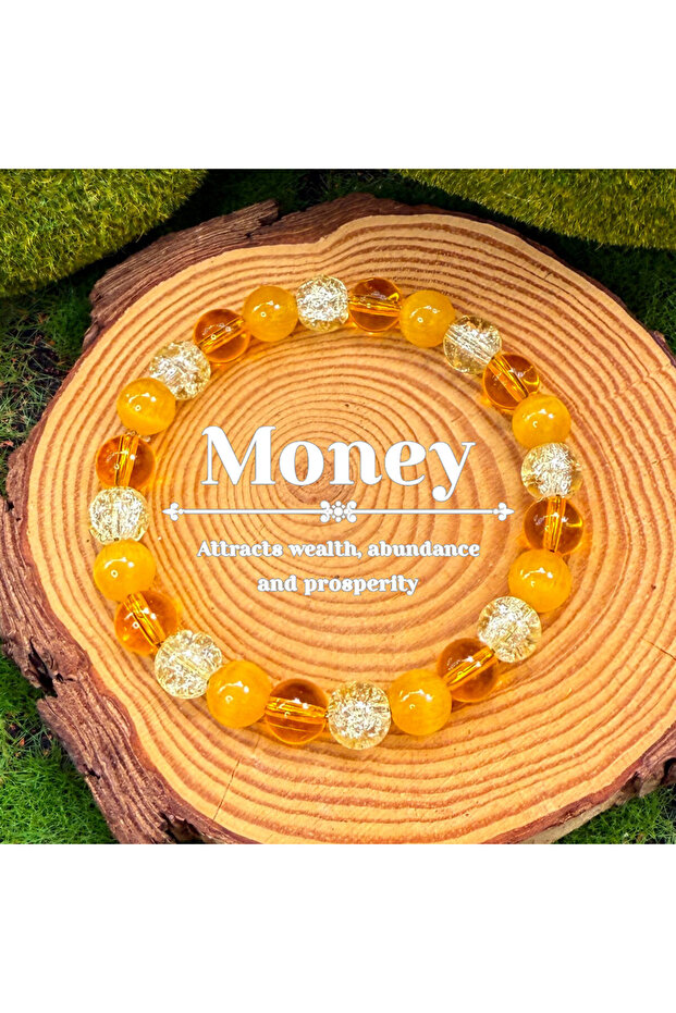 18cm Attracting wealth, Bohemian style natural stone bead bracelet, symbolizing money, abundance, an