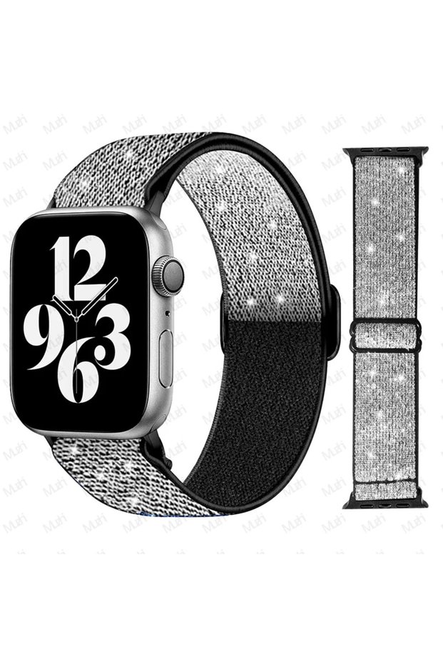 38mm or 40mm 41mm Silver 36 Bling Nylon Strap for Apple Watch Band 44mm 40mm 42-46mm Bracelet iWatch