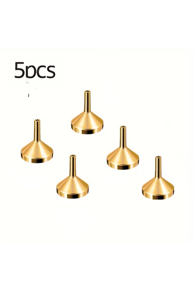 5pcs gold 1/3/5pcs Special Metal Funnel and Straw for Perfume and Essential Oil, Convenient for Disp