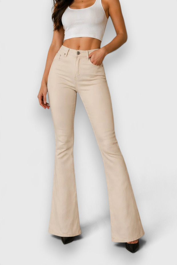 Women's Spanish Flare Jean High Waist Slimming Denim Pants