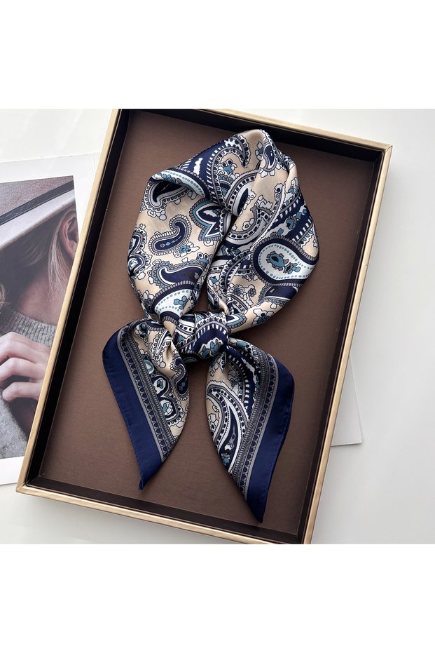 70x70cm 3 Lady Fashion Paisley Scarf Silk Feeling Square Neckerchief Bandana for Women Shawl Scarves