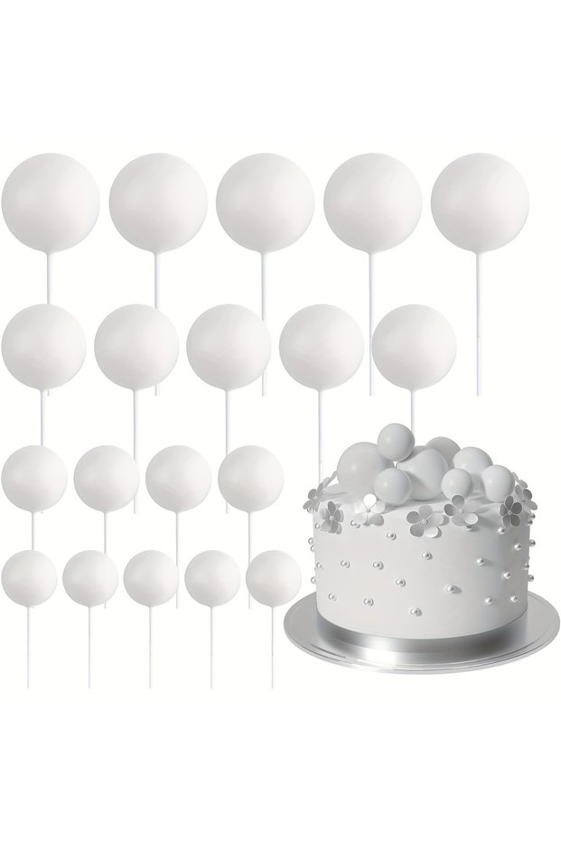 20Pcs 17 20Pcs/Bag Mini Foam Ball Cake Toppers Versatile DIY Decorations for Wedding Birthday Baby S