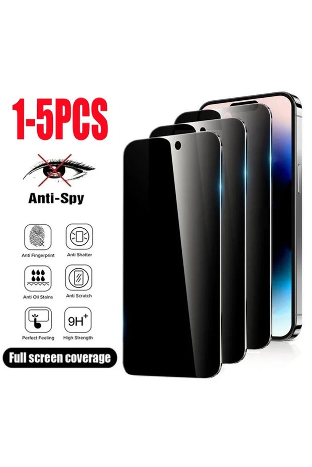 FK 1PC For iPhone 17Pro Max 1-5PCS Anti Peeping Glass For iPhone 17 14 13 12 11 15 16 Pro Max 12 13