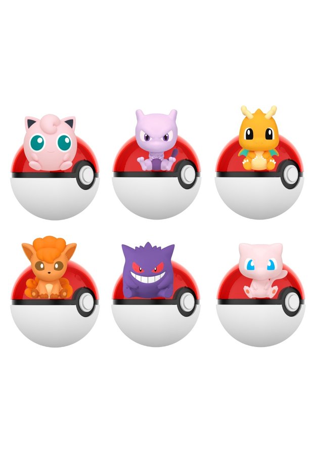 Set 6 PCS Pokemon Anime Blind BOX Poke Ball Action Figures Gengar Mewtwo Mini Mew Dolls FUNISM Origi