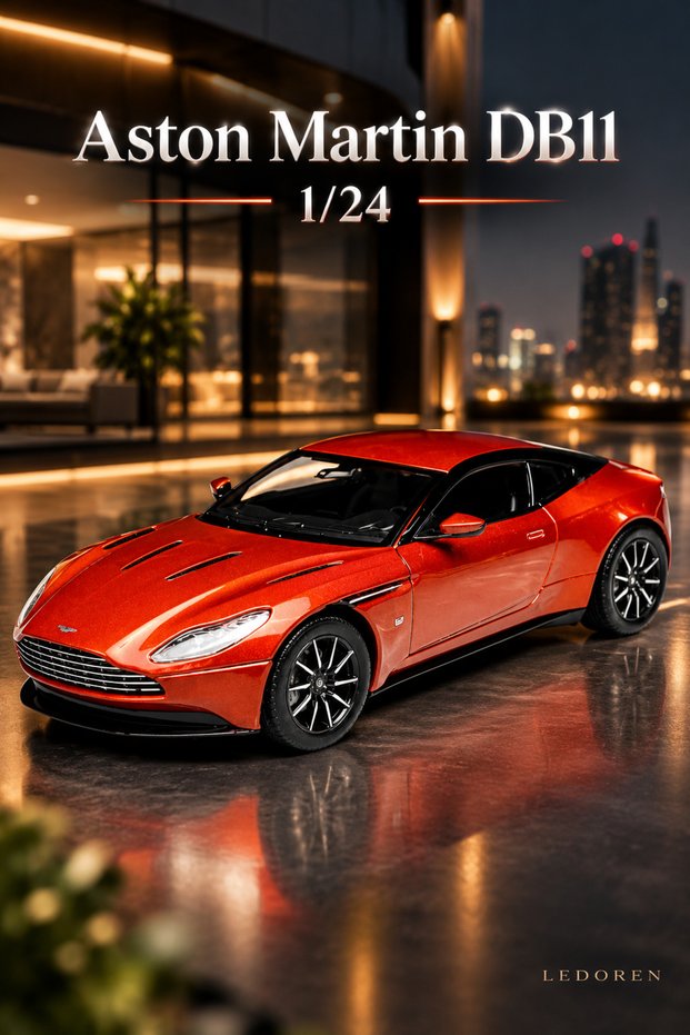 Aston Martin Db11 Orange 1/24 Diecast Metal Model Car