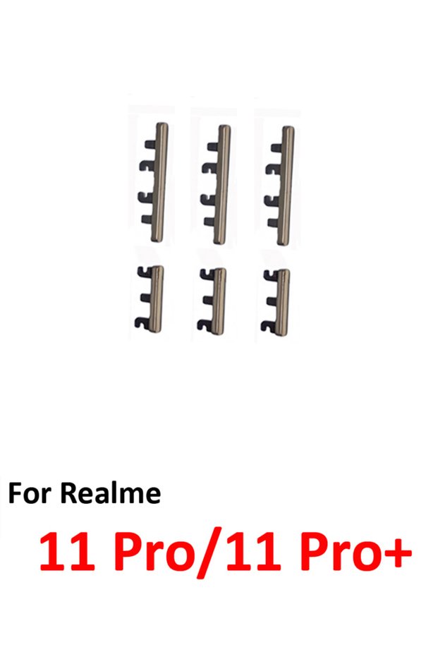 Gold Button x3 For Realme 11 Pro Plus Phone New Housing Power Volume Button On Off Switch Key Intern
