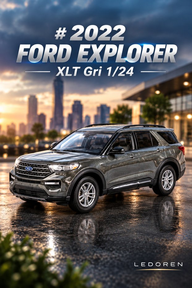 2022 Ford Explorer Xlt Gray 1/24 Diecast Metal Model Car