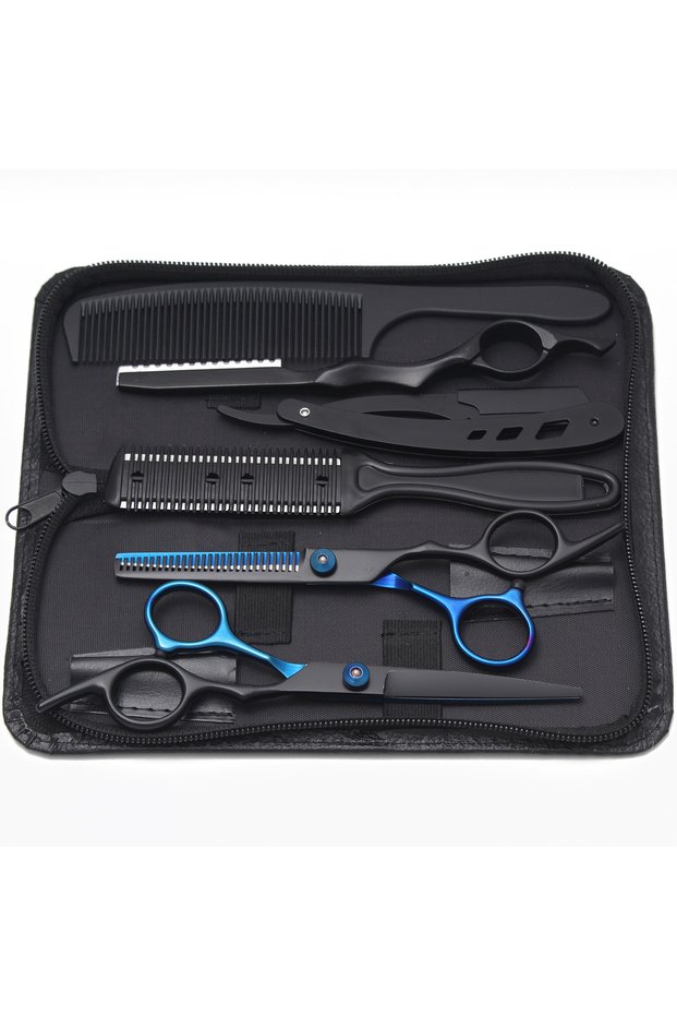 C1001 HeiLan 7P Hairdressing Scissors Blue Japan Stainless Hair Scissors Salon Cutting Scissors Barb