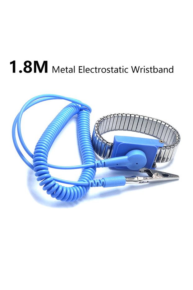 1.8M Metal ESD Cordless Metal Antistatic Wireless Anti Static ESD Wired Wristband Discharge Electron